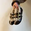 Zapatos Mary Jane de cuero suave estilo francés con doble tira para mujer, con punta poco profunda, forro de lana de cordero para abrigar y suela plana, adecuados para usar al aire libre.