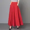 Saia Estilo Coreano Novo Estilo Cintura Elástica Saia Longa para Dança Quadrada Cintura Alta Saia Justa Feminina Versátil Tamanho Plus Roupas Femininas