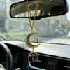 Colgante de Metal con Incrustaciones de Diamante para Coche Estrella y Luna del Sudeste Asiático Transfronterizo, Fabricante de Decoración Interior de Coche para Espejo Retrovisor