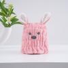 Gorro para el pelo con orejas de conejo para niños, forro polar coral grueso, absorbente, de secado rápido, venta al por mayor
