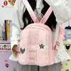 Mochila de Coelho Desenho Animado Fofo Estilo Coreano 2026 Nova Sensação de Alto Padrão Renda Bolinhas Rosa Mochila Escolar Casual para Estudante