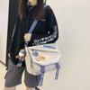 Ins Grande Capacidade Canvas Bag College Student Class Bag Mulheres Mori Estilo Simples moda Marca One-Shoulder Bag Masculino Crossbody Bag Messenger Bag