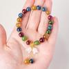 Pulsera de Cuentas Redondas de Turmalina de Color Optimizado Ins Pulsera Niche Viento Campana Orquídea Colgante Pulsera Creativa Joyería al por Mayor