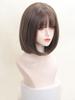 Seleção Hongxiu-Peruca Artificial Bobo Head Feminina Clavícula Franja Cômica Comprimento Ombro Cabelo Curto Rosto Modificado Cobertura Completa