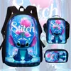 La Mochila Más Vendida de Amazon Stitch Stitch para Estudiantes de Primaria y Secundaria Bolso de Hombro Estuche Tres Piezas Anime Dibujos Animados