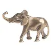 Adornos de Escritorio de Elefante de Latón Viejo Llavero de Elefante de la Suerte para la Fortuna Colgante Mascotita de Té Wen Juguetes Pequeños Adornos de Bronce