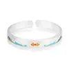 Pulsera de Plata Pura 9999 para Mujer, Banda Ancha, Nuevo Estilo Chino, Estilo Nacional, Pulsera de Plata Esmaltada Colorida con Diseño de Montaña y Río, Regalo para Mamá, Regalo para Hija