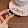 Pendientes de Perla Color Dorado Champagne para Mujer, Pendientes de Moda Exquisitos para Otoño e Invierno, Pendientes Versátiles de Alta Gama Retro