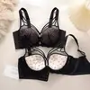 Ropa Interior Estampada de Leopardo para Mujer con Aros Suaves de Acero, Senos Grandes, Push-Up Pequeño, Sujetador Fino Sexy de Encaje, Sujetador que Retrae el Pecho Anti-Flacidez