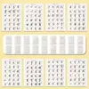 24 hojas de caligrafía cursiva con trazos adicionales para aprendizaje progresivo, práctica de trazos básicos para principiantes, práctica de escritura con bolígrafos de punta dura y plumas fuente, pegatinas de caligrafía cursiva