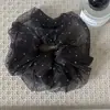 Goma de pelo scrunchie satinada perlada coreana con pedrería, suave y elegante para coleta, moño, accesorio para el cabello