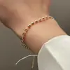 Pulsera de Perlas Irregulares Francesas Pulsera para Mujer Nicho Lujo Ligero Exquisita Moda Oro Media Pulsera Accesorios de Pulsera