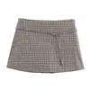 Saia curta evasê multicolorida com cordão na cintura para mulheres, saia-calça anti-exposição, saia midi versátil, estoque de fábrica 4661522
