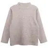 Changguo Roupas Camada Base de Inverno com Forro de Fleece para Meninos Nova Camiseta de Manga Longa com Gola Alta Listrada Estilo Coreano para Crianças e Bebês