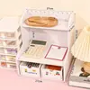 Prateleira de mesa de camada dupla com acabamento em renda, estação de trabalho de mesa estilo gaveta de alta qualidade, rack de armazenamento multicamadas simples e personalizável