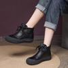 Botines Cortos Planos de Punta Redonda Versátiles Estilo Retro para Mujer 2026 Otoño e Invierno Nuevos Botines de Estilo Étnico Casuales para Mamá