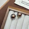 Pendientes Perla Color Rojo Cereza Moca Elegantes para el Trayecto Nuevo Estilo Caliente de Año Nuevo Pendientes Versátiles Elegantes Retro Pendientes para Mujer