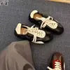 Sapatos de plataforma estilo retrô color block para balé feminino, novidade de outono 2026, tênis esportivos casuais