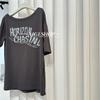 Hombro Descubierto Hombros Caídos Oversize Manga Corta Camiseta con Letra Popular Nueva para Mujer Verano 2025 Hombro Casual Camiseta Coreana