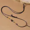 Cordón de Cuero Encerado Ajustable Simple Colgante de Ágata Cordón de Hilo de Jade Esmeralda Ámbar Cuerda para Colgar Colgante Unisex