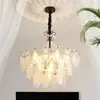 Candelabro Vintage Estilo Francés para Sala de Estar, Lámpara de Cristal de Vidrio Retro Americana de Alta Gama para Dormitorio, Iluminación Artística de Lujo Ligero para Comedor