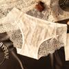 2026 Nuevo Estilo de Panties de Malla Hueca Transparentes para Mujer con Lazo Doble Lateral, Entrepierna de Algodón, Transpirables, Sin Costuras, Triángulo de Puro Deseo para Mujer