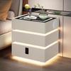 Mesita de Noche Inteligente Moderna Simple con Luz Sensor Luz de Dormitorio Lujo Simple Mueble Lateral para el Hogar Bluetooth Multifuncional Carga Inalámbrica