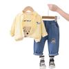 Terno de primavera para meninos 2025, novo colete estiloso, camisa, menino, bonito, moda casual, calças, conjunto de três peças