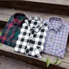 Camisa de Primavera Transfronteriza Aliexpress para Hombre Camisa a Cuadros Cepillada Camisa Casual de Franela a Cuadros Dropshipping