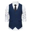 Chaleco de traje de un solo botón retro para hombre de otoño transfronterizo moda masculina multibolsillo talla grande chaqueta de negocios para hombre