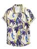 Camisa de Manga Corta para Hombre Playa Casual Camisa Floral para Hombre Elasticidad en Cuatro Direcciones Estampada Impresión Digital Camisa Amazon 23 Nuevo Estilo