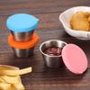 Acero Inoxidable 304 70ml Tapa de Silicona Plato para Salsa Spot Hogar Plato para Condimentos Salsa de Soya Ketchup Conservación Fresca Plato Pequeño
