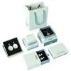 Caja de Almacenamiento para Joyería Azul Texturizada con Tapa y Base al por Mayor en Stock para Anillos, Aretes, Collares, Caja tipo Cajón y Caja de Empaque para Joyería
