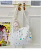Bolso Mensajero de Clase de Gran Capacidad para Estudiante Chica Femenino Lindo Transparente Bolsa para Dolor Lunares Versátil Bolso de Hombro Tote