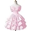 Vestido Curto Rosa de Ombro a Ombro para Noite para Mulheres, Adequado para Banquetes, Festas de Estudantes, Cerimônias de Debutantes, Festas de Socialites, Vestidos de Princesa, Reuniões Anuais e Eventos de Anfitriã