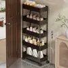 Prateleira de Armazenamento Traseira para Porta de Banheiro Vão Estreito do Banheiro Carrinho Pequeno Ultrafino Vão do Vaso Sanitário Muito Estreito Armário de Armazenamento de Chão Multi-Camadas