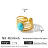 Anillo de Moda Retro Francés Transfronterizo de Piedra Natural Perla de Imitación Acero Inoxidable Anillo de Nicho de Gama Alta que No Se Desvanece para Mujeres