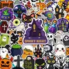 50 Pegatinas de Halloween de Dibujos Animados con Patrones de Murciélago y Bruja para Diario, Collage y Decoración Festiva - Pegatinas Transfronterizas al por Mayor