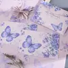 Conjunto de Papel de Carta Borboleta Roxo Rosa: Alto Valor Estético, Cartões de Cumprimentos Românticos e Criativos para Presentes
