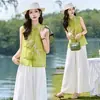En stock: Novedades de Verano 2026: Tops Estilo Chino y Pantalones de Lino de Pierna Ancha, Se Pueden Vender por Separado