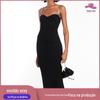 Europeu e americano sexy slim strap vestido 2022 primavera nova moda backless hip saia fábrica atacado