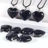 Especialmente Diseñado para Colgantes de Piedras Naturales Semipreciosas Transfronterizos, Piedra en Forma de Corazón de 25 mm Cuarzo Rosa Ágata Collar Joyería en Forma de Corazón DIY