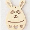 Decoración de Pascua con borde cruzado, colgante de conejo de Pascua de madera, conejo de madera, mariposa, pollito, colgante para el hogar