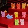 Micro-Paisaje Gato de la Suerte Luminoso Creativo Accesorios DIY Pequeños Adornos de Resina Bolsa Sorpresa Accesorios Pequeños Adornos de Decoración para Coche