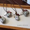 Estilo Igual de Blogger Piedra Ojo de Tigre Natural Ágata Roja Piedra Azul Diseño Cadena Larga Versátil para Suéter Moda Collar