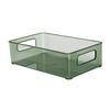 PET transparente geladeira caixa de armazenamento desktop fit box livro cesta de armazenamento doméstico empilhável para alimentos