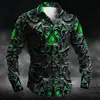 Camisa Estampada Vintage para Hombre, Manga Larga Casual para Hombre, Camisa de Nuevo Estilo