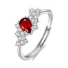 Anillo Tesoro Color Estrella de Plata de Ley S925 con Topacio Natural, Granate, Amatista y Peridoto para Mujer