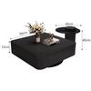 Mesa de centro italiana de lujo, ligera y de alta gama, con placa de roca cuadrada, para apartamento pequeño, moderna, sencilla, para sala de estar, hogar, combinación minimalista en negro