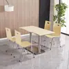 Juego de mesa y sillas para comida rápida, bar de snacks, tienda de fideos, cafetería escolar para estudiantes, comedor de empresa, comedor de fábrica, mesa y sillas de comedor de acero inoxidable